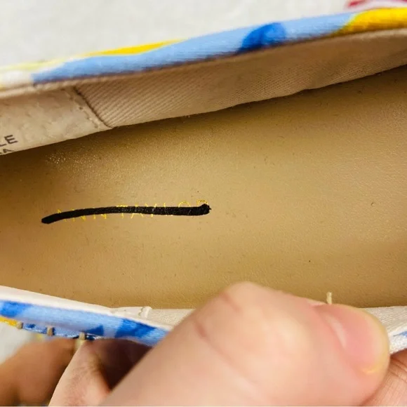 NWOT ANN TAYLOR blue & yellow lemon print tapestry summer espadrille shoes SZ 6 - Picture 9 of 17